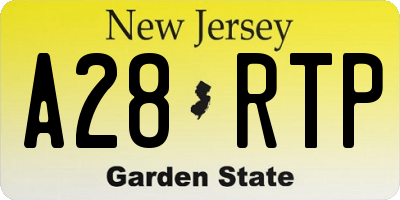 NJ license plate A28RTP