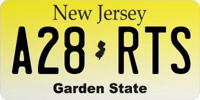 NJ license plate A28RTS