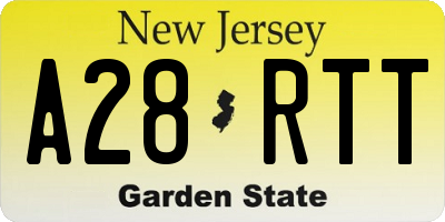 NJ license plate A28RTT