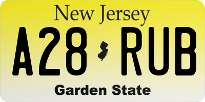 NJ license plate A28RUB