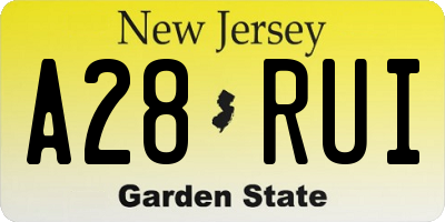 NJ license plate A28RUI