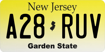 NJ license plate A28RUV