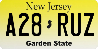 NJ license plate A28RUZ