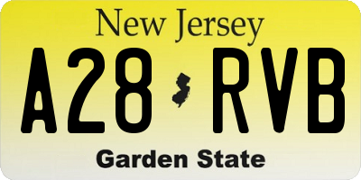 NJ license plate A28RVB