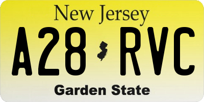 NJ license plate A28RVC