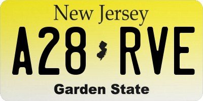 NJ license plate A28RVE