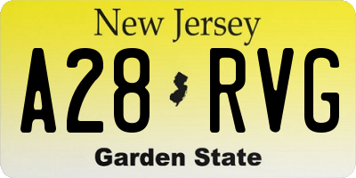 NJ license plate A28RVG