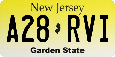 NJ license plate A28RVI
