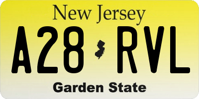 NJ license plate A28RVL