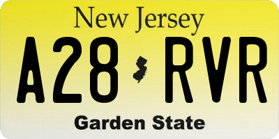 NJ license plate A28RVR