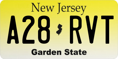 NJ license plate A28RVT