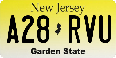 NJ license plate A28RVU