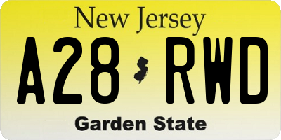 NJ license plate A28RWD