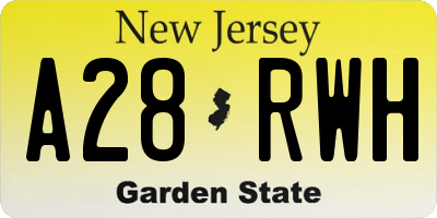 NJ license plate A28RWH