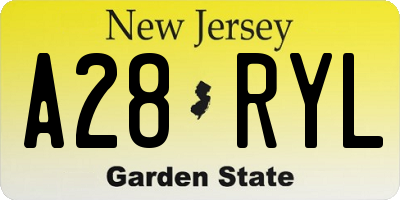 NJ license plate A28RYL