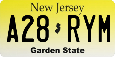 NJ license plate A28RYM