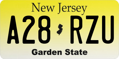NJ license plate A28RZU