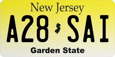 NJ license plate A28SAI