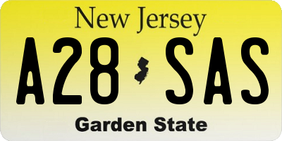 NJ license plate A28SAS