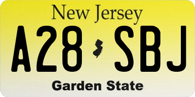 NJ license plate A28SBJ