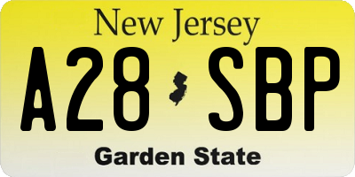 NJ license plate A28SBP