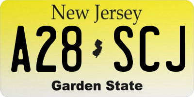 NJ license plate A28SCJ