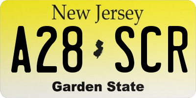 NJ license plate A28SCR
