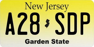 NJ license plate A28SDP