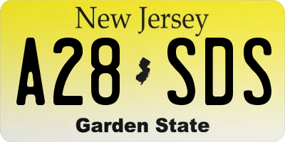 NJ license plate A28SDS