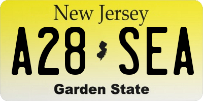 NJ license plate A28SEA
