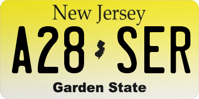 NJ license plate A28SER