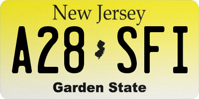 NJ license plate A28SFI