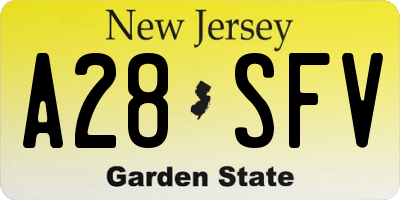 NJ license plate A28SFV