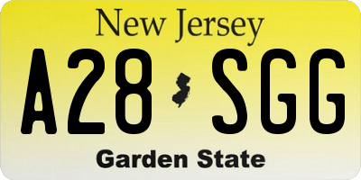 NJ license plate A28SGG