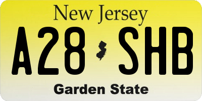 NJ license plate A28SHB