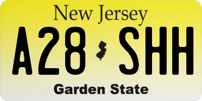 NJ license plate A28SHH