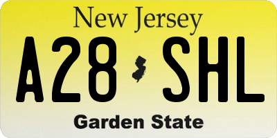 NJ license plate A28SHL