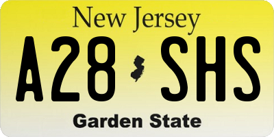 NJ license plate A28SHS