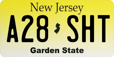 NJ license plate A28SHT
