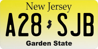 NJ license plate A28SJB