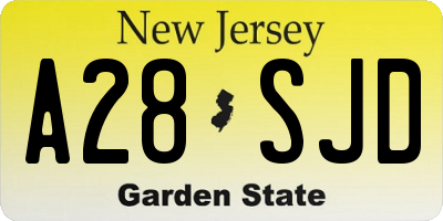 NJ license plate A28SJD