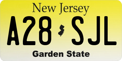 NJ license plate A28SJL