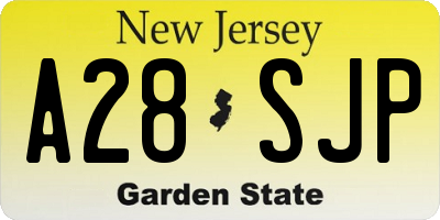 NJ license plate A28SJP