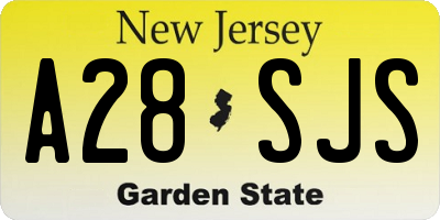 NJ license plate A28SJS