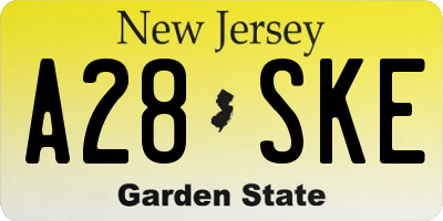 NJ license plate A28SKE