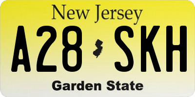 NJ license plate A28SKH