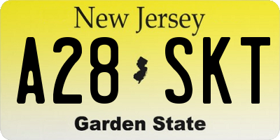 NJ license plate A28SKT