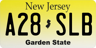 NJ license plate A28SLB