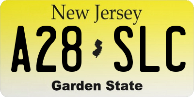 NJ license plate A28SLC