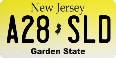 NJ license plate A28SLD